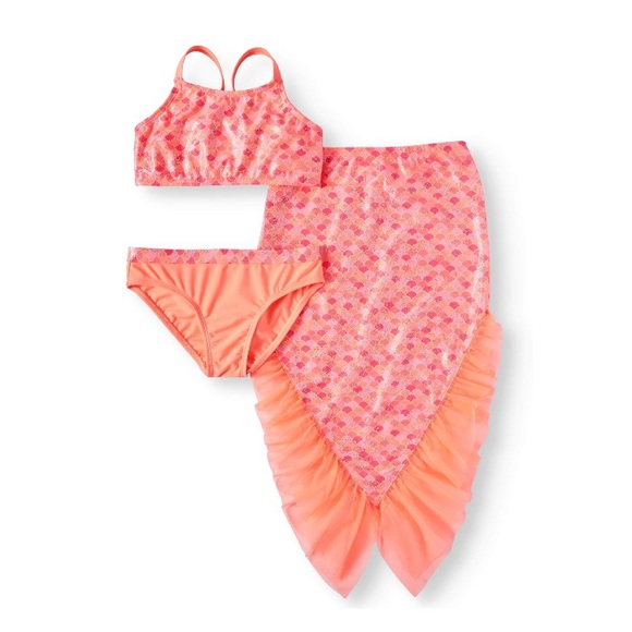 Wonder Nation Mermaid Toddler Girls Swimsuit Set - Picture 1 of 3